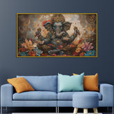 Classic Ganesha Canvas – Vintage Finish for Home Temple